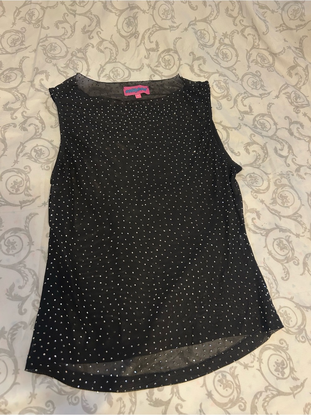 Edikted Black Polka Dot Mesh Sleeveless Camisole